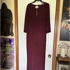 New York & Company Burgundy Jumpsuit